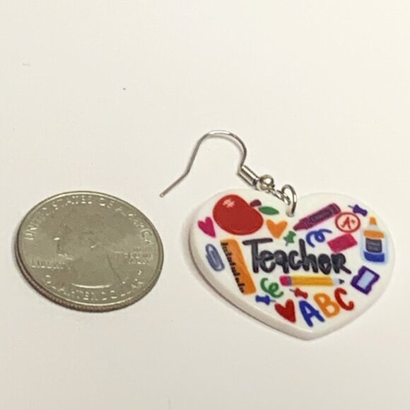 Teacher Earring, Teacher Appreciation, Educator Earring, Gift Idea, School - Picture 4 of 4